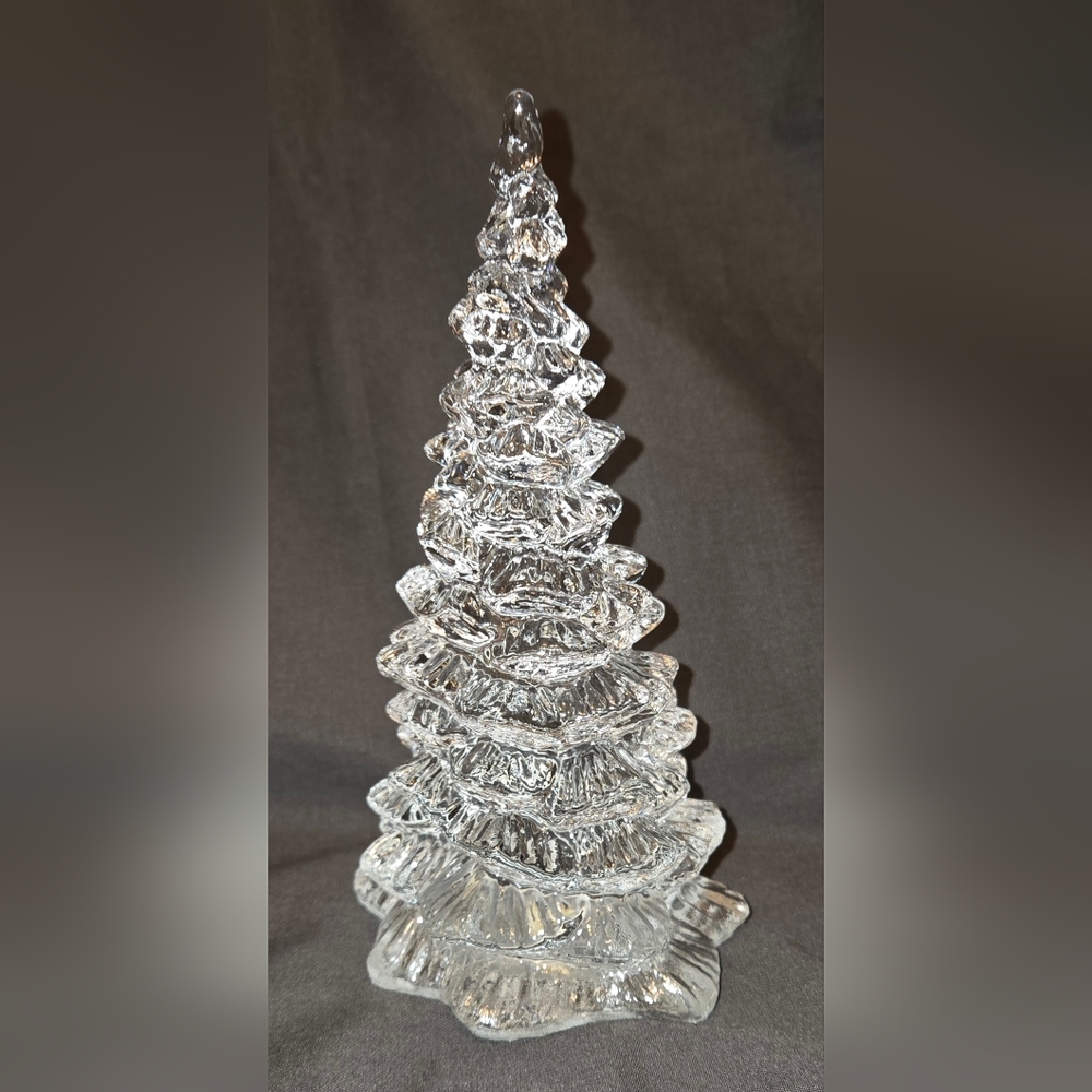 Vintage Crystal Clear Glass 6" Tree Made in Taiwan 1970-80s